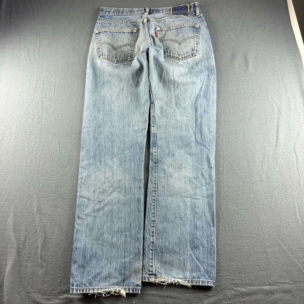 Levis 501 Jeans Men's 34x34 (Fits 32x32) Blue Button Fly Straight Leg Regular